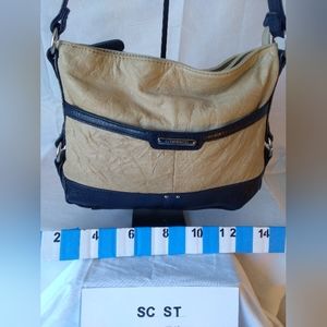 STONE & CO. Chino&Navy Faux Distressed Leather Shoulder Bag §